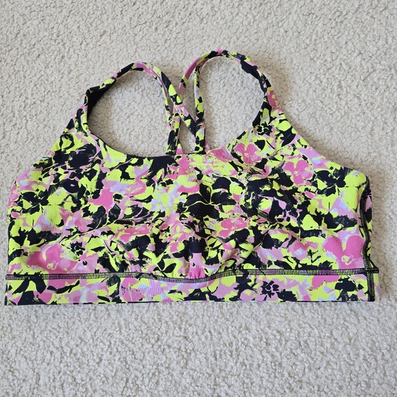 Lululemon Energy Bra *Medium Support, B–D Cups Inflect Floral Highlight Yellow - Picture 4 of 9